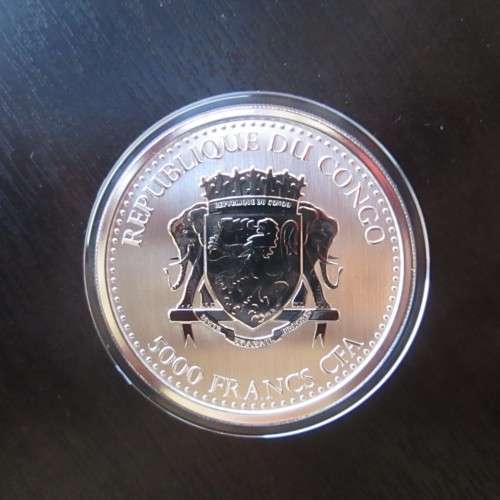 ( LOW START )  .2020  SILVERBACK GORILLA  .1oz...999.9%....PURE SOLID SILVER.....
