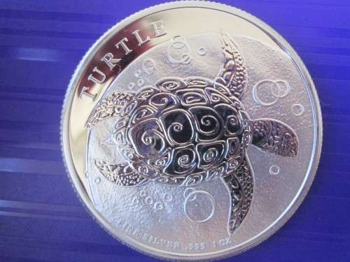 ( LOW START )   2020    HAWKSBILL TURTLE   1oz  999.9%  PURE SOLID SILVER