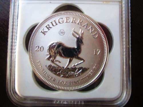 ( LOW START )  VERY FIRST YEAR 2017  " PRIVY MARK "  PREMIUM UNCIRCULATED PU69 SILVER KRUGERRAND