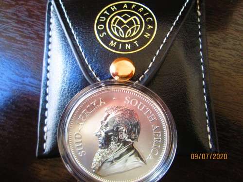 ( LOW START )  FIRST YEAR RELEASE  2017  PURE SILVER KRUGERRAND  " PRIVY / MINTMARK "   MINT C.O.A