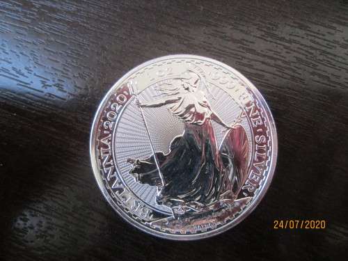 ( LOW START )  2020   BRITAIN'S  BRITANNIA     1oz    999.9%      PURE SOLID SILVER