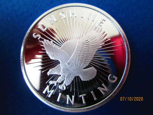 ( LOW START )    AMERICAN SUNSHINE ROUND    ( MINTMARKED ) PURE SOLID SILVER ROUND