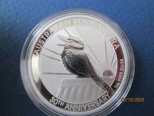 ( LOW START )  2020    KOOKABURRA  ( 30TH ANNIVERSARY )  1oz    PURE SOLID SILVER
