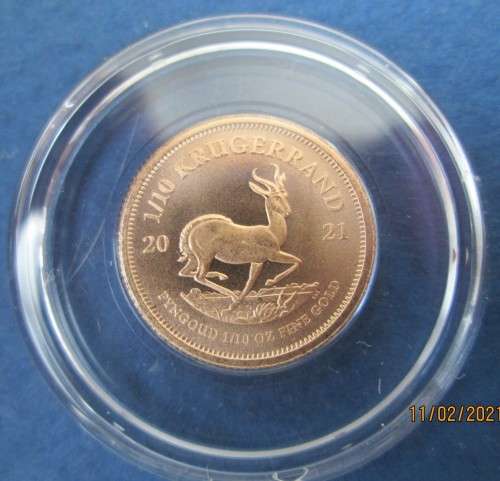 NEW  2021  1/10oz  GOLD BULLION   KRUGERRAND
