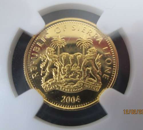 2004  1/10oz  999.9%  24CT GOLD   TOP PROOF PF68   MANDELA'S PRESIDENCY
