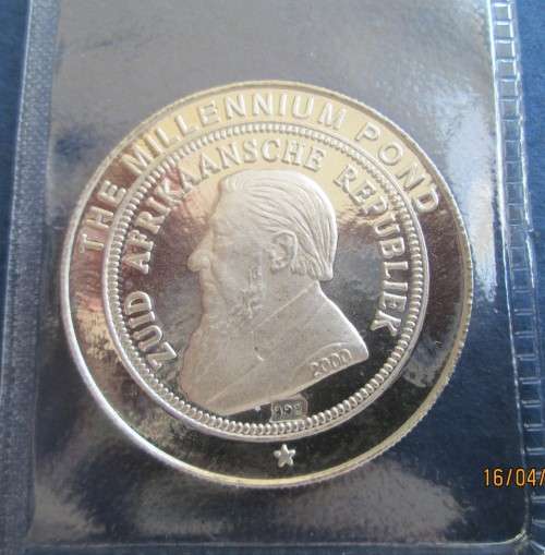 ( LOW START )  CENTENARY OF THE LAST KRUGER POND  1900 - 2000     999.9%  PURE SOLID SILVER