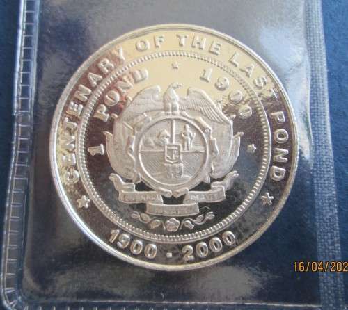 ( LOW START )  CENTENARY OF THE LAST KRUGER POND  1900 - 2000     999.9%  PURE SOLID SILVER