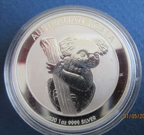 ( LOW START )   AUSTRALIAN  2020  (   KOALA BEAR )    " MINTMARK "  1oz  999.9%  PURE SILVER