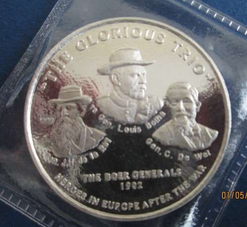 THE ANGLO BOER WAR    THE GLORIOUS TRIO    1oz  999.9%  PURE SOLID SILVER