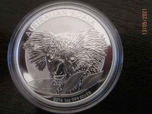 ( LOW START )   AUSTRALIAN  2014  (   KOALA BEAR )    " MINTMARK "  1oz  999.9%  PURE SILVER