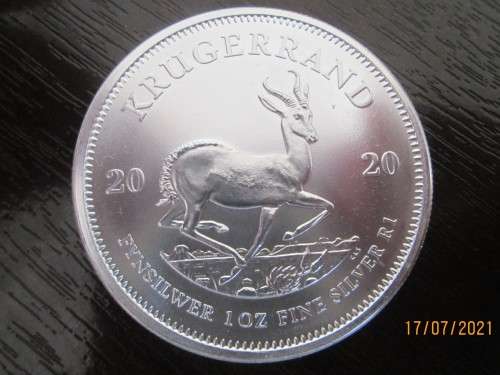( LOW START )   2020  ( UNC. )   KRUGERRAND  1oz  PURE  SILVER...BID PER COIN