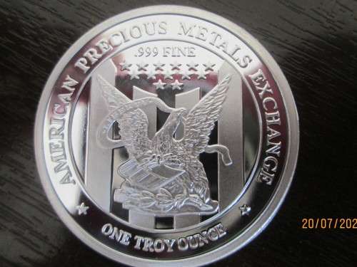 ( LOW START )     APMEX    1 TROY OUNCE     PURE SOLID SILVER ROUND