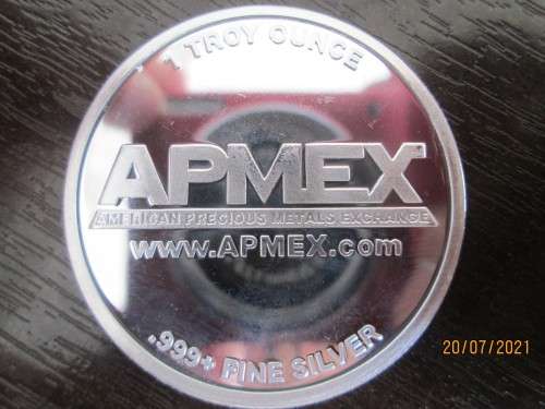 ( LOW START )     APMEX    1 TROY OUNCE     PURE SOLID SILVER ROUND