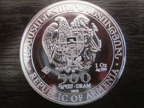 ( LOW START )   2021   10th  ANNIVERSARY  OF  NOAHS ARK    1oz PURE SILVER...BID PER COIN