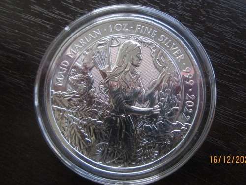 #  PROMO  #    NEW  2022 SILVER 1oz  MAID MARION     BRITISH BULLION SERIES