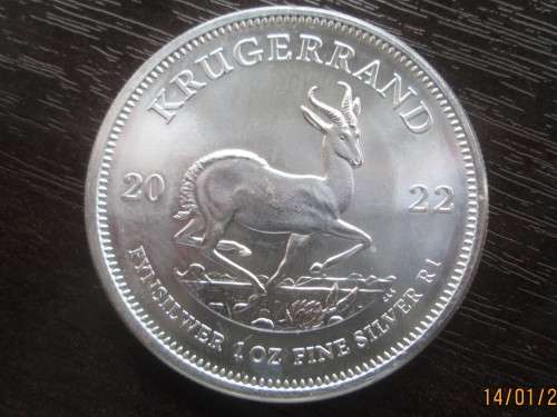 (LOW START )    NEW 2022  ( UNC. )   KRUGERRAND  1oz  999.9%  PURE  SOLID SILVER...