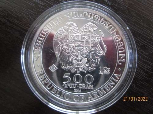 ( LOW START )   RARE  2016  NOAH`S ARK   1oz 999.9% PURE SILVER  ( CAPSULED )