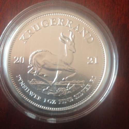 2021  1oz  999.9%  PURE  SOLID SILVER   KRUGERRAND