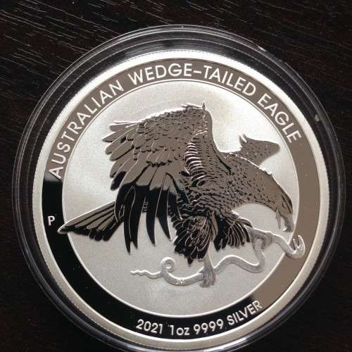 #  BEAUTIFUL  #   2021    AUSTRALIAN WEDGE- TAILED EAGLE  1oz PURE SOLID SILVER