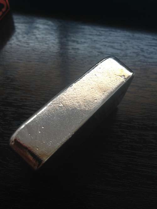 #  TEN OUNCE  #     9FINE DUMPY  BAR   999.9%....PURE SOLID SILVER