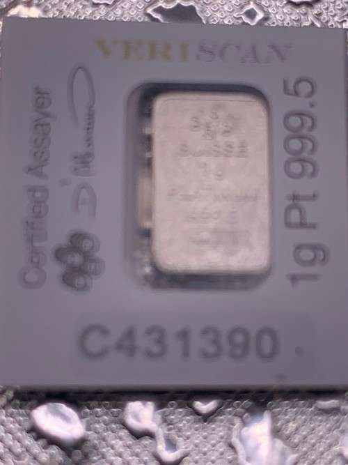 (  NEW PRODUCT )  1 GRAM  PURE   PLATINUM BAR    PAMP SUISSE   ASSAYED AND CERTIFIED