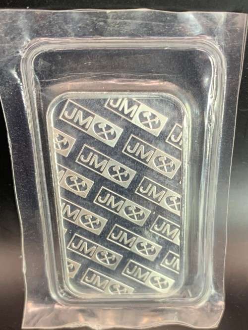 1oz   JM MATTHEY     999.9%    PURE SOLID SILVER BAR    STILL SEALED
