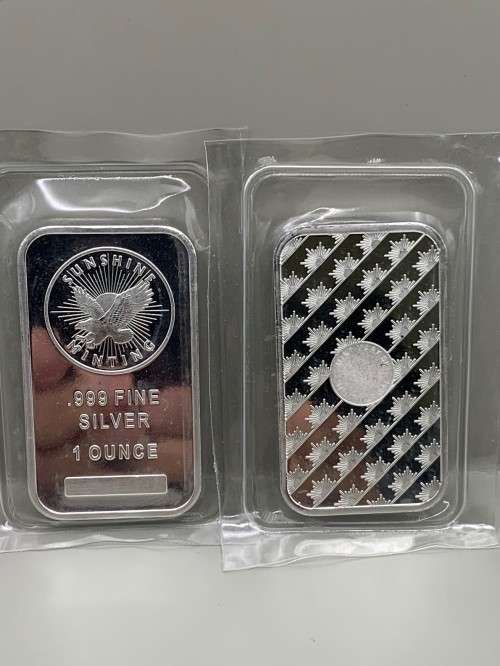 1oz   SUNSHINE MINTING    RECTANGULAR    PURE SOLID SILVER BAR