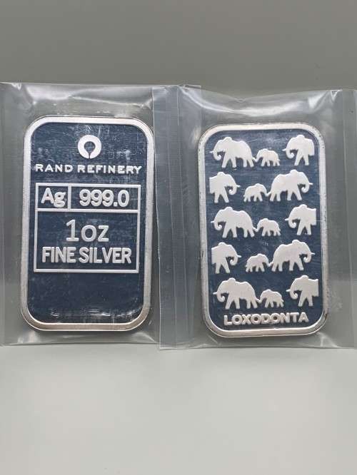 (  VERY POPULAR  )   1oz     RAND REFINERY    999.9%    PURE SOLID SILVER BAR