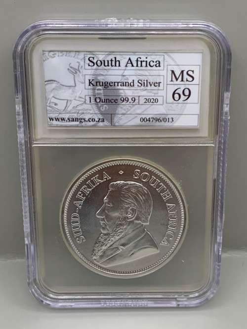 2020  KRUGERRAND  TOP GRADE MS69  1oz  999.9%  PURE  SOLID SILVER