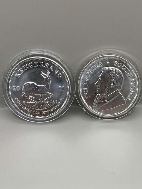 2021    KRUGERRAND   1oz  999.9%  PURE  SOLID SILVER UNC.      CAPSULED