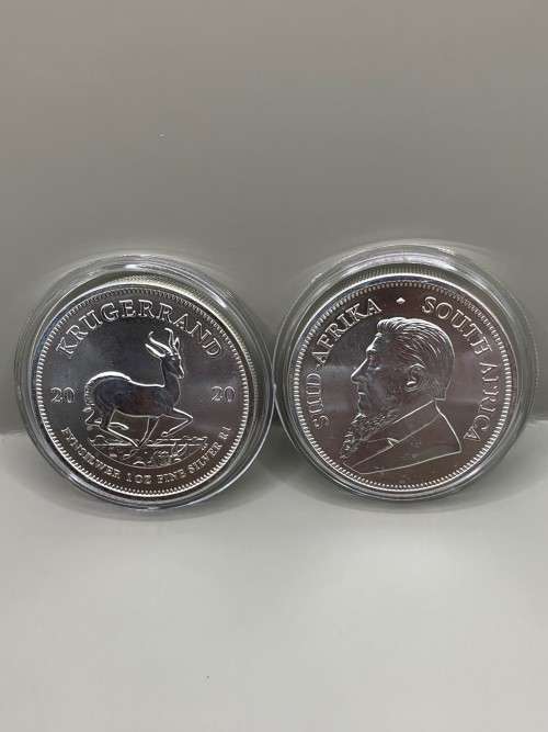 2020   KRUGERRAND  1oz  999.9%  PURE  SOLID SILVER UNC.   ( CAPSULED )