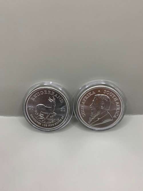 2022  KRUGERRAND  1oz  999.9%  PURE  SOLID SILVER UNC.      CAPSULED