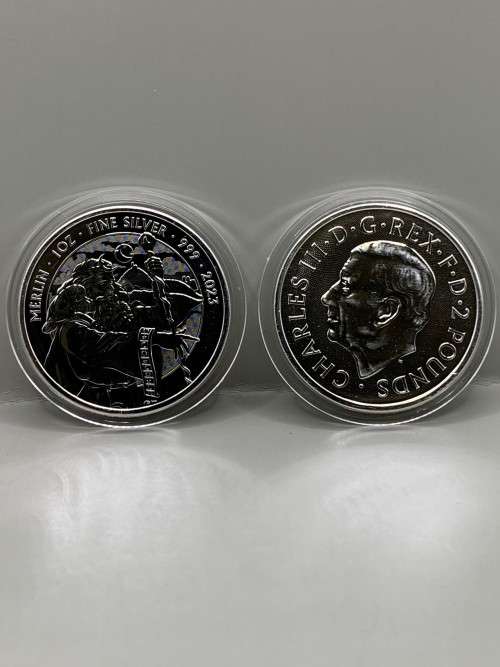 (   NEW 2023   )   MERLIN THE MYSTICAL CHARACTER , MAGICIAN AND PROPHET  1oz PURE  SILVER