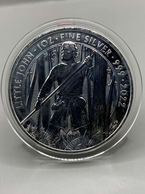 2022  LITTLE JOHN OF THE ROBIN HOOD SERIES  1oz PURE SOLID SILVER - CAPSULED
