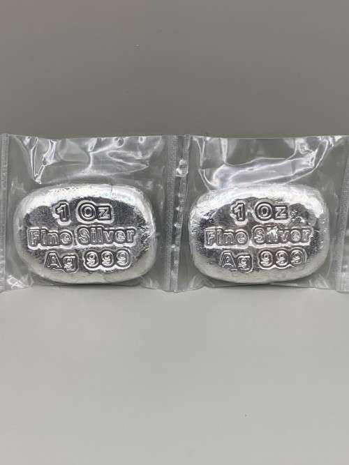 (  TWO OUNCES  )  2 X 1oz   CASTED SILVER NUGGETS - COMPLETELY SEALED ` ONE BID FOR BOTH `