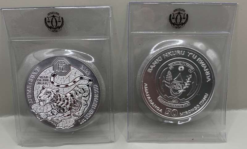 (  VARIETY  )  2022    TIGER   RWANDA   WILDLIFE      1oz   PURE SILVER COIN    SEALED