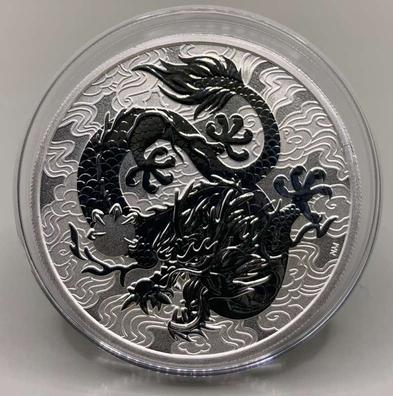 ( DRAGON COINS ARE ALWAYS IN DEMAND  )   2021  BY AUSTRALIA  1oz  999.9% PURE SILVER -