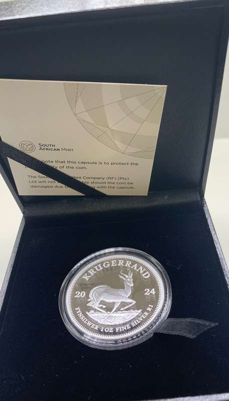 (  MINTAGE  5000  )   2024    KRUGERRAND  1oz      PROOF     PURE   SILVER     FULL HOUSE