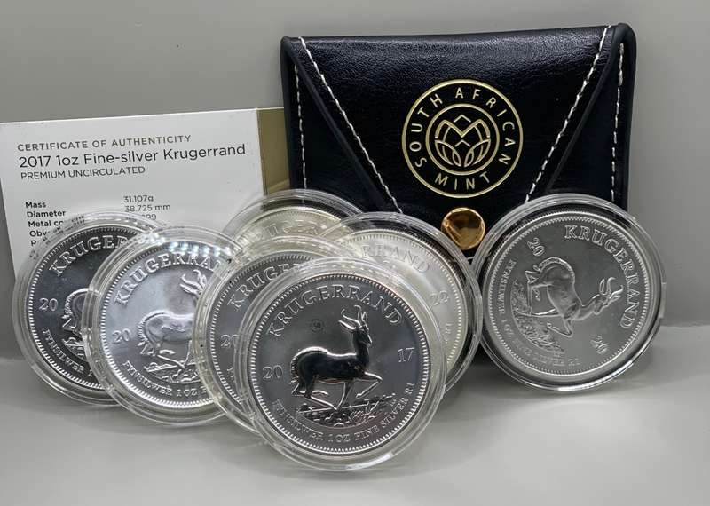 (  THE BEST COMPLETE SET  )  SILVER KRUGERRANDS  1oz  2017 TO  2023  `  ONE BID FOR ALL SEVEN