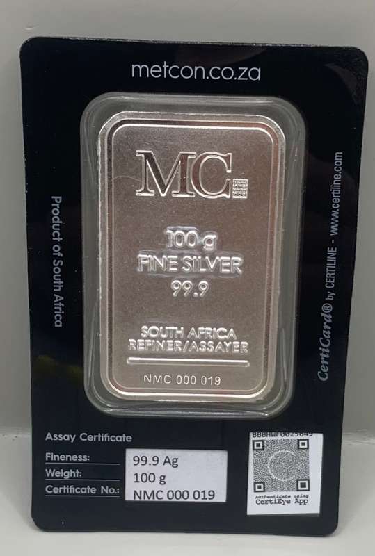 (  ONE OF A KIND  )    100gram  MINTED SILVER BAR  IN ASSAY PURITY CERTIFIED