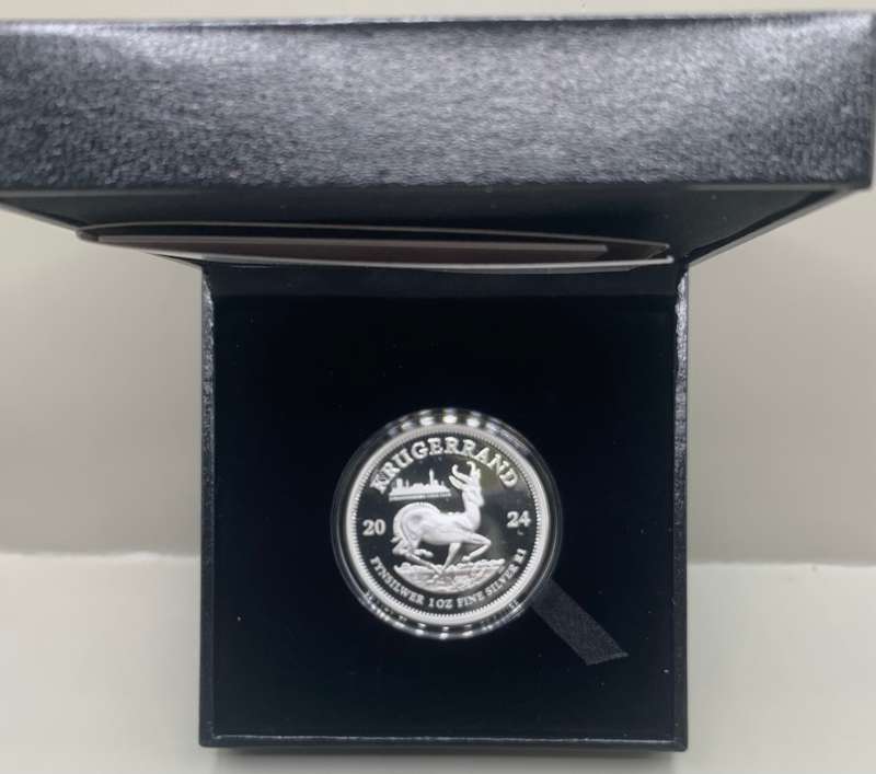 (   JHB FAIR PRIVY )   NEW 2024     PROOF   1oz SILVER   KRUGERRAND   FULL HOUSE
