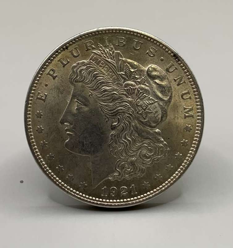 (  QUITE A BIT OF HISTORY  )    A GENUINE 1921   AMERICAN  SILVER MORGAN DOLLAR    HIGHLY SOUGHT