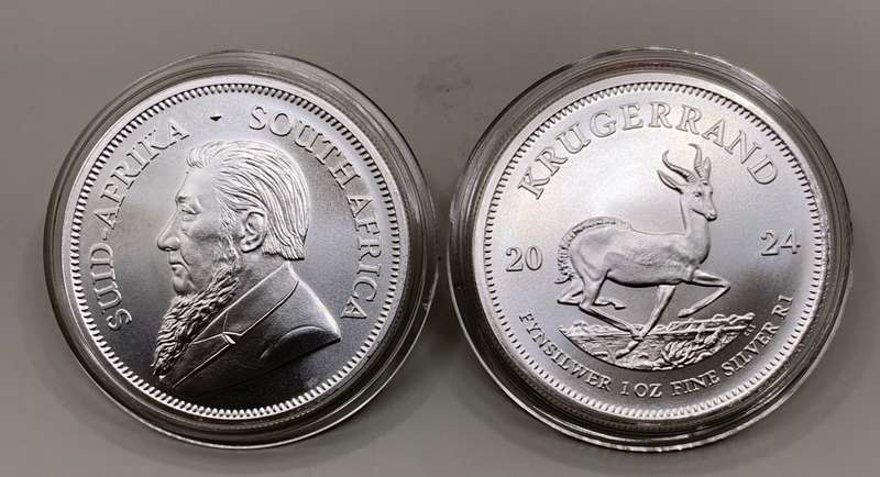 NEW 2024     UNC. KRUGERRAND  1oz   PURE SILVER   CAPSULED