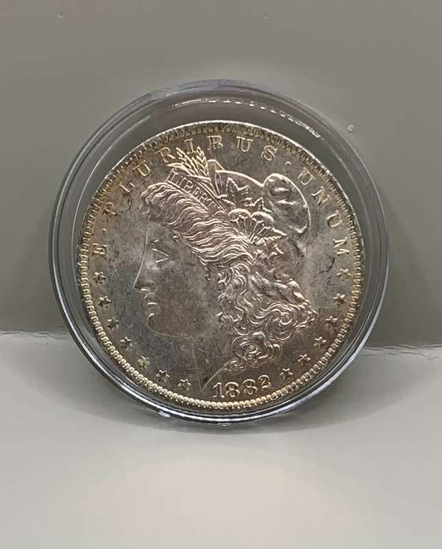 (  VERY OLD AMERICAN CURRENCY  )        1882  SILVER MORGAN DOLLAR