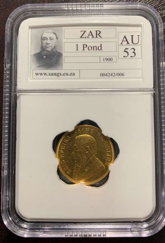 1900    PAUL KRUGER         GOLD POND    MINTED JUST BEFORE THE BOER WAR OF 1902      AU53