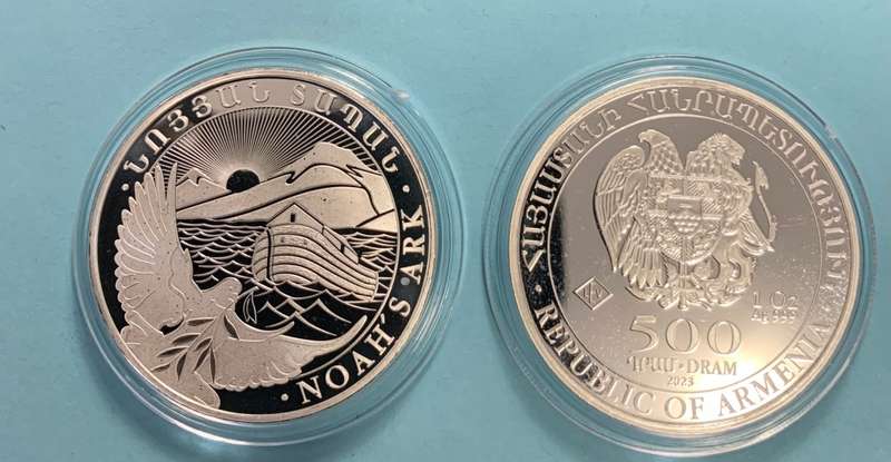 1oz   2023  EDITION   ARMENIAN      NOAH`S ARK       PURE SOLID SILVER