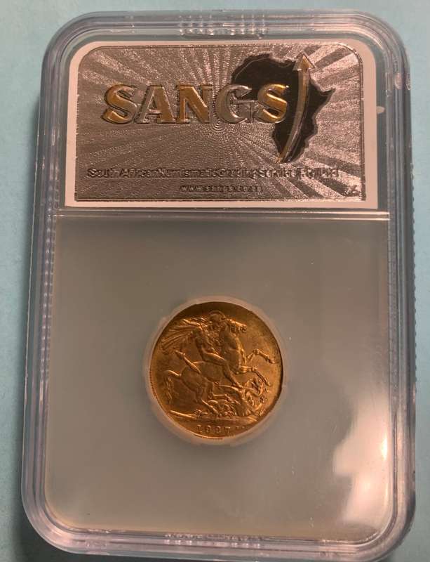 (   KING GEORGE V  )    1927  SOUTH AFRICAN       FULL  GOLD SOVEREIGN        CERTIFIED