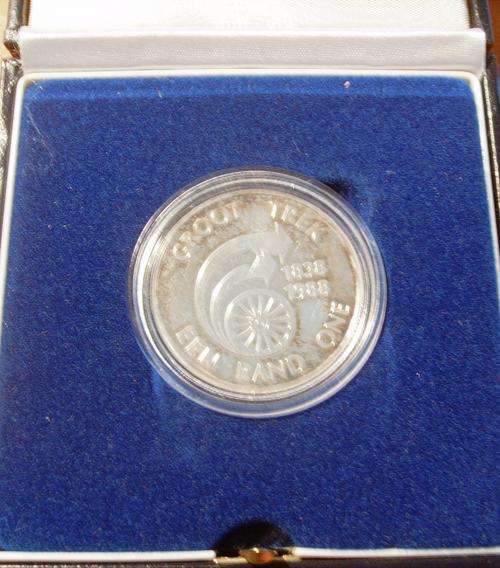 ( 1838 TO 1988 )..150years OF THE GREAT TREK... IN A R1 SILVER COIN
