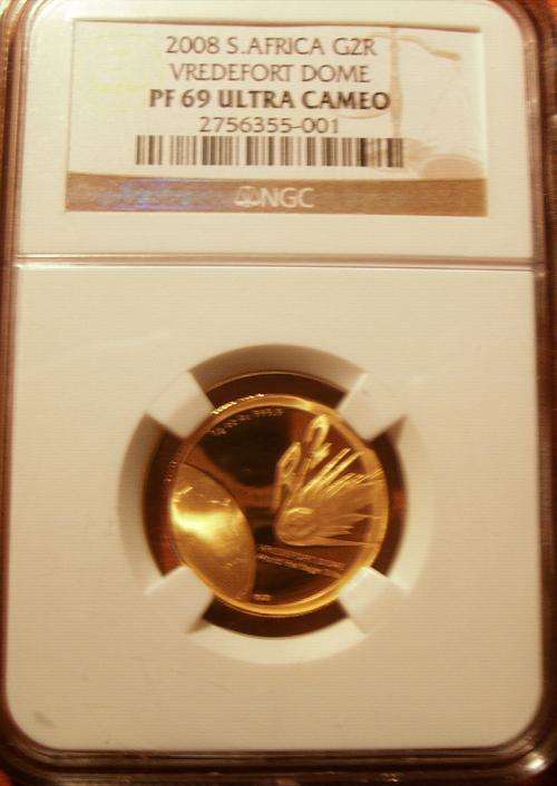 2008...(((  VREDEFORT DOME  )))....1/4oz...24carat..GOLD...PROOF GRADE...PF69