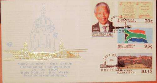 ((((  CRAZY ONE RAND ))))....1994....MANDELA'S...INAUGURATION.......FDC .....